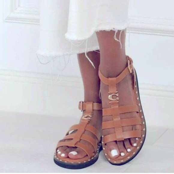 COACH Leather Studded Giselle Sandals 6.5 - Picture 1 of 10